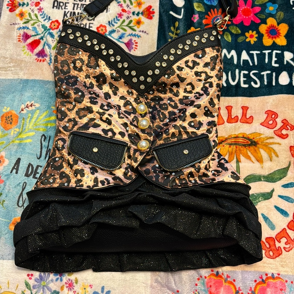 Corset purse, long strap
